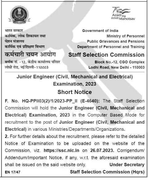 Secure Your Future: SSC JE Recruitment 2023 for 1324 Junior Engineer Posts Unveiled!