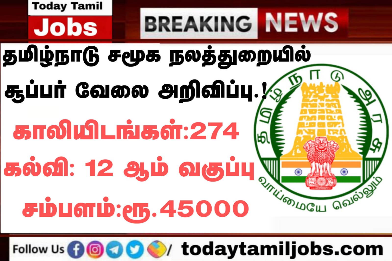 Chennai Social Welfare Department Recruitment 2023: Join the Social Impact Revolution!