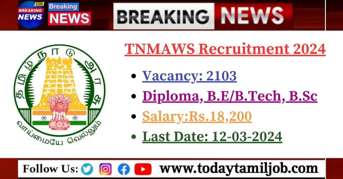 TNMAWS Recruitment 2024: 2104 JE & AE Positions Available Now!